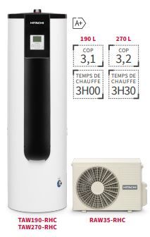 Ballon Thermodynamique Hitachi Yutempo R32 2693€ TTC Pose incluse